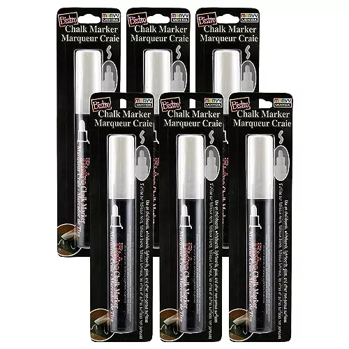 Marvy Uchida UCH4810-3 Chalk Marker, Jumbo Tip, White, Pack of 3