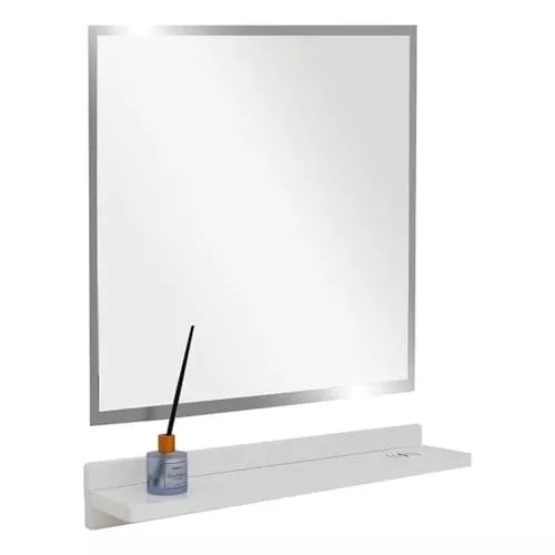 Modern 23 in. Wireless Charging Shelf and Frameless Mirror Set