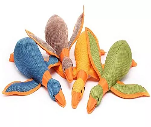 Multipet Dazzler Ducks Durable Plush Dog Toy, Colors May Vary