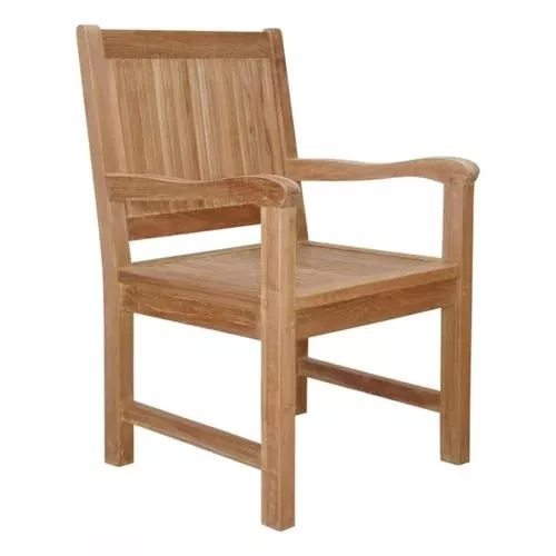 Oakestry Chester Patio Wooden Dining Armchair Solid Wood Outdoor Chair with Armrests, Weather-Resistant Finish, Comfortable Seating for Patio, Garden, Lawn, Deck & Balcony