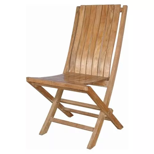 Oakestry Comfort Folding Chair Set of 2 Solid Teak Wood Outdoor Indoor Foldable Dining Chair Ergonomic Backrest Handcrafted Patio Garden Balcony Furniture Portable Weather Resistant Seating