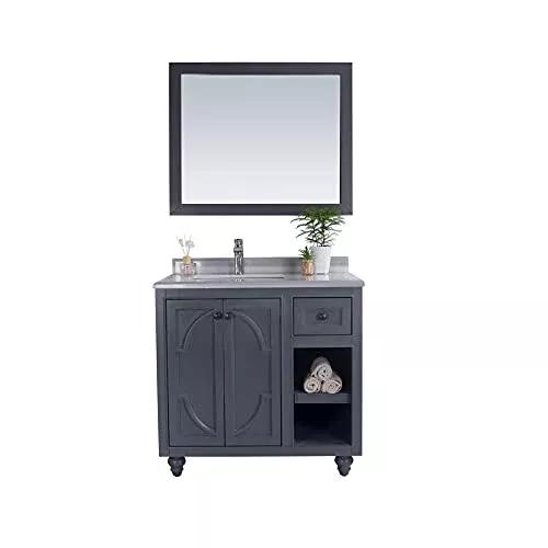 Odyssey, 36, Maple Grey Cabinet White Stripes Counter