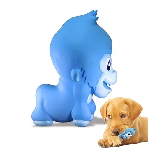 PetSport Naturflex Tiny Tots Small Gorilla Latex Dog Chew Toy | All-Natural Soft, Squeaky, Non-Toxic Rubber Chew Toy | Safe for Indoor Play | 3"