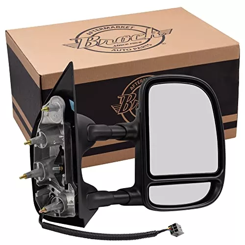 Power Towing Mirror for 2002 E-150 Econoline Extendable for 2002-2008 E-150 for 2002 E-250 Econoline for 2003-2008 E-250 for 2002-2005 E-350 Club Wagon for 2002-2008 E-350 Super Duty 7C2Z17683CA Left