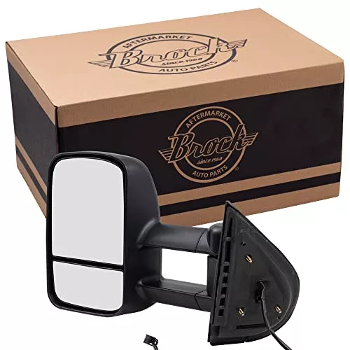 Power Towing Mirror for 2007-2013 Silverado 1500 Extendable Non-OEM Type Heated Manual Fold for 2007-2014 Silverado 2500 for 2007-2014 Tahoe for 2007-2013 Suburban 2500 for 2014 Suburban Left