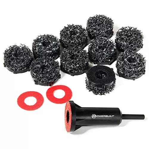 Powerbuilt Brake Rotor Resurfacing Kit, Cleaning, Polishing, Remove Rust and Grime, Drill Attachment 13 Pieces 940382