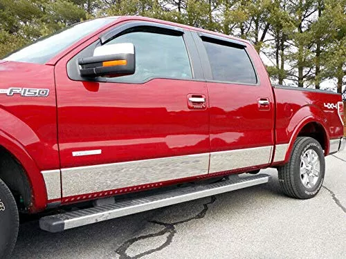QAA Is Compatible/replacement for the F-150 2004-2008 12 Piece Stainless Rocker Panel Trim, Lower Kit, 7.25" - 7.5" Tapered Width TH44306