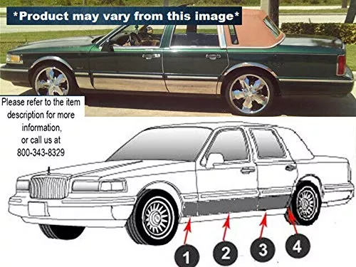 QAA is Compatible with 1993-1995 Dodge Intrepid 8 Piece Stainless Rocker Panel Trim, Lower Kit, 6.5" - 7.5" Tapered Width TH33910