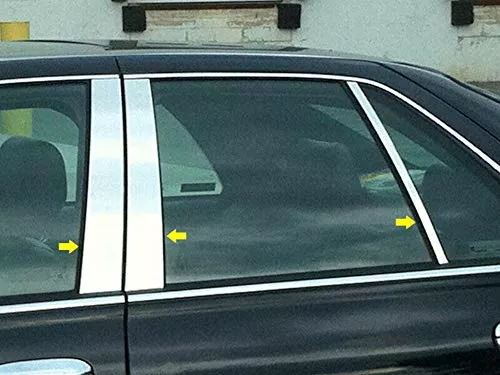 QAA is Compatible with 1998-2004 Cadillac Seville 6 Piece Stainless Pillar Post Trim PP38237