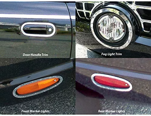 QAA is Compatible with 2002-2006 Ford Thunderbird 8 Piece Stainless Accent Trim, Surround Ring Package Includes Door Handles, Fog Lights, Front and Rear Marker Lights ML43670