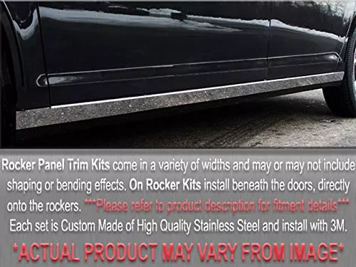 QAA is Compatible with 2004-2009 Jaguar XJ 8 Piece Stainless Rocker Panel Trim, Lower Kit, 2.875" Width, with Trim Crease TH24096