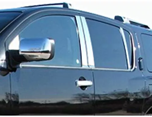 QAA is Compatible with 2004-2015 Nissan Armada 6 Piece Stainless Pillar Post Trim PP24524