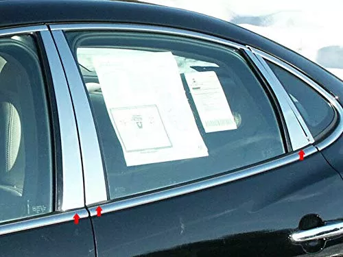 QAA is Compatible with 2005-2009 Buick Lacrosse 6 Piece Stainless Pillar Post Trim PP45521