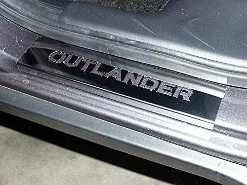 QAA is Compatible with 2007-2009 Mitsubishi Outlander 4 Piece Stainless Door Sill Trim, Includes Outlander Logo Cut Out DS27010