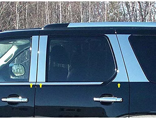 QAA is Compatible with 2007-2014 Cadillac Escalade 6 Piece Stainless Pillar Post Trim PP47256