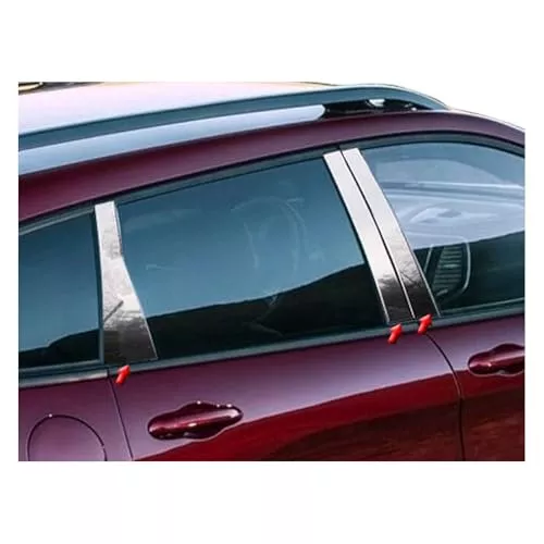 QAA is Compatible with 2014-2022 Jeep Cherokee 6 Piece Stainless Pillar Post Trim PP54091