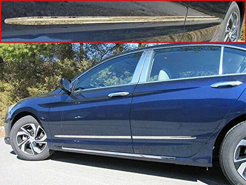 QAA is Compatible with 2016-2017 Honda Accord 4 Piece Stainless Side Molding Accent Trim, 1" Wide AT16281
