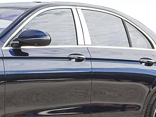 QAA is Compatible with 2017-2020 Mercedes E Class 4 Piece Stainless Pillar Post Trim PP17060