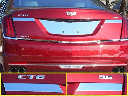 QAA Part LB56230 is a 2 Piece Stainless Steel License Bar Extension Trim, 1.5" Width That is Compatible with The Cadillac CT6 2016-2018