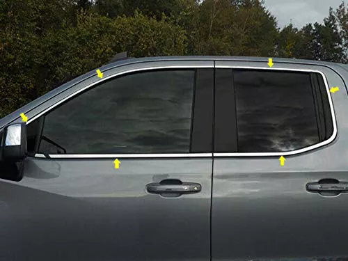 QAA WP61190 is a 22 Piece Stainless Steel Window Trim Package, Includes Window Trim and Pillar Posts, Less Large Body Post (BP61190) That is Compatible with The Chevrolet Tahoe 2021-2022