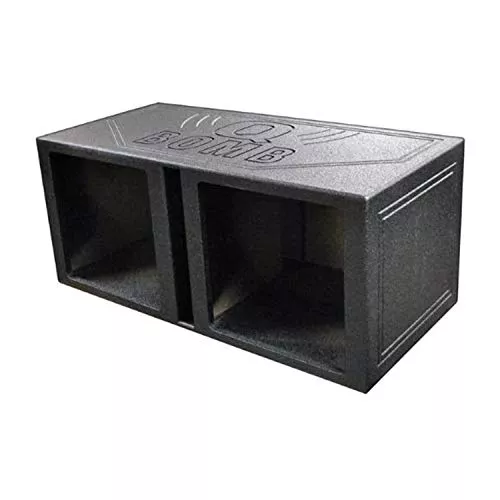 QPower QBOMB15VSQ QBOMB 15 Inch Center Vented Dual Ported Subwoofer Enclosure Speaker Box for Car Audio Sound Systems, Square