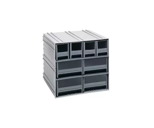 Quantum QIC-4244GY Interlocking Storage Cabinets, 11-3/8"D x 11-3/4"W x 11" H, Polysteryne, Gray