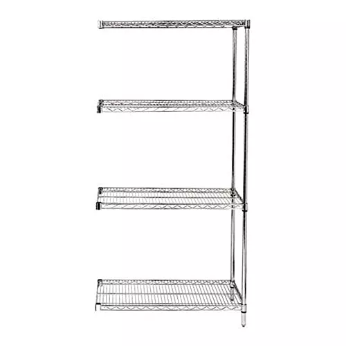 Quantum Storage Systems AD54-1236C Add-On Kit for 54" High 4-Tier Wire Shelving Unit, Chrome Finish, 12" Width x 36" Length x 54" Height