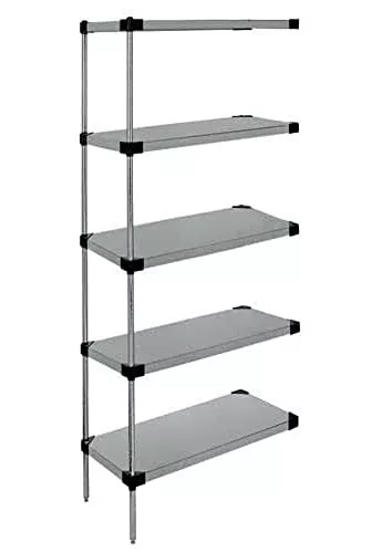 Quantum Storage Systems AD54-1448C Add-On Kit for 54" High 4-Tier Wire Shelving Unit, Chrome Finish, 14" Width x 48" Length x 54" Height