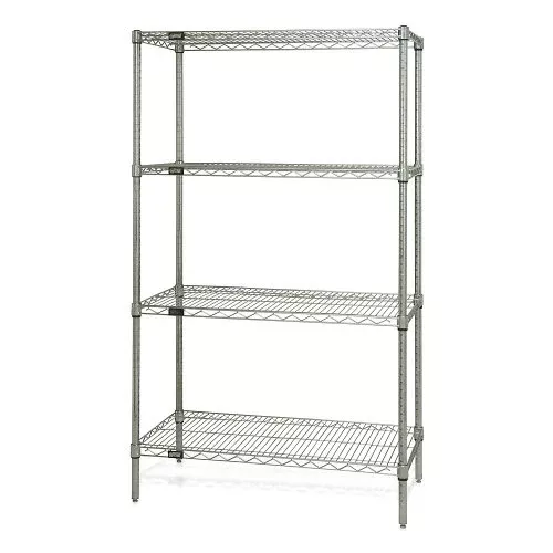 Quantum Storage Systems AD74-1872S Add-On Kit for 74" High 4-Tier Wire Shelving Unit, Stainless Steel Finish, 18" Width x 72" Length x 74" Height