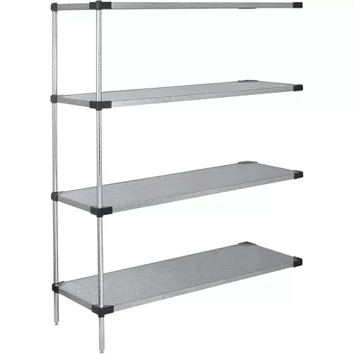Quantum Storage Systems AD74-2436SG Add-On Kit for 74" High 4-Tier Solid Shelving Unit, Galvanized Steel, 24" Width x 36" Length x 74" Height