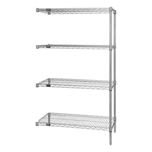 Quantum Storage Systems AD86-3072C Add-On Kit for 86" High 4-Tier Wire Shelving Unit, Chrome Finish, 30" Width x 72" Length x 86" Height