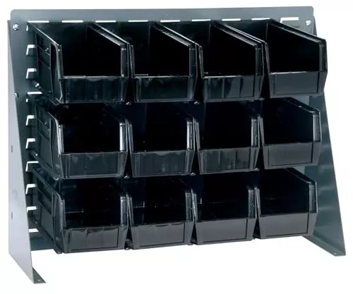 Quantum Storage Systems QBR-2721-230-12BL Ultra Bin Complete Bench Rack Package with 12 Ultra Bins, 27" x 8" x 21" , Blue