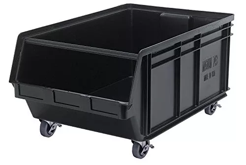 Quantum Storage Systems QMS843MOBBK MAGNUM Mobile Heavy Duty Part Organizer Black Bins 29" L x 19" W x 18" H
