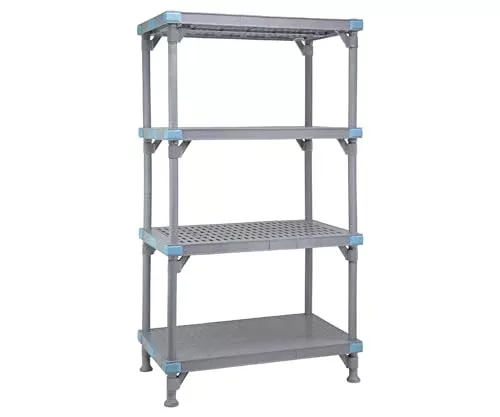 Quantum Storage Systems QP244874V3S1 Millenia Shelving Unit, 48" W x 24" D x 74" H, 2000 lbs Capacity, Polypropylene/ABS, Gray, NSF