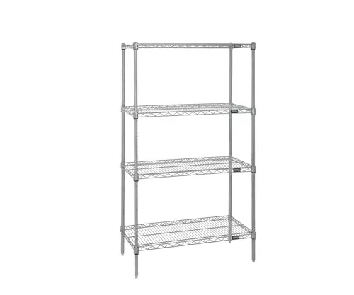 QUANTUM STORAGE SYSTEMS WR54-1430S Starter Kit Wire Shelves Stainless Steel 4 Shelves 54" H x 30" W x 14" D