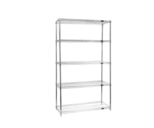 Quantum Storage Systems WR54-1860GY Wire Shelving 4 Shelf Wire Starter Units, 18" x 60" x 54", Gray Epoxy