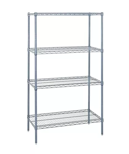 Quantum Storage Systems WR63-2430GY Wire Shelving 4 Shelf Wire Starter Units, 24" x 30" x 63", Gray Epoxy