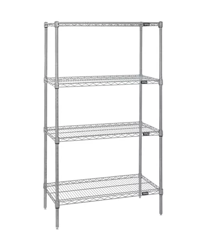 Quantum Storage Systems WR74-1260S Starter Kit Wire Shelves Stainless Steel 4 Shelves 74" H x 60" W x 12" D