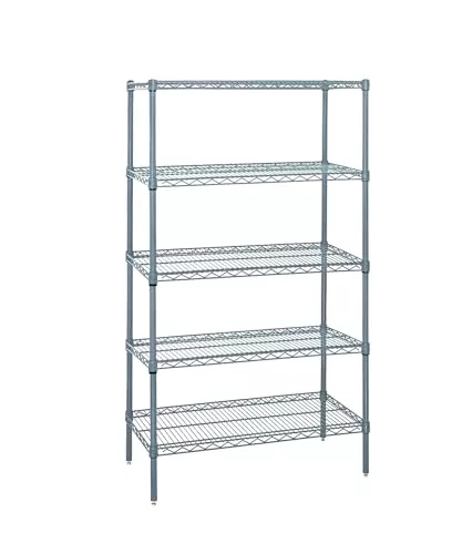 Quantum Storage Systems WR74-1830GY-5 Wire Shelving 5 Shelf Starter Units, 18" x 30" x 74", Gray Epoxy