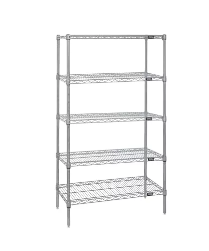 Quantum Storage Systems WR86-2172S-5 Starter Kit Wire Shelves Stainless Steel 5 Shelves 86" H x 72" W x 21" D