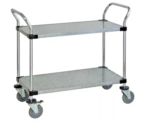 Quantum Storage Systems WRC-2442-3 3-Tier Wire Utility Cart with 3 Wire Shelves, Chrome Finish, 37-1/2" Height x 42" Width x 24" Depth