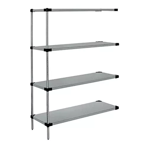 Quantum Storage Systems WRSAD4-54-2136SS Solid Shelves Add-On Kit for WRS4-54-2136SS Stainless Steel 4 Shelves 54" H x 36" W x 21" D