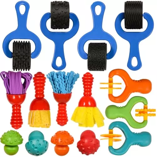 READY 2 LEARN Squish ‘N’ Roll Paint & Dough Tools - Paint Brushes for Toddlers - Playdough Rollers - Dough Tools for Kids - Art Supplies for Toddlers 1-3