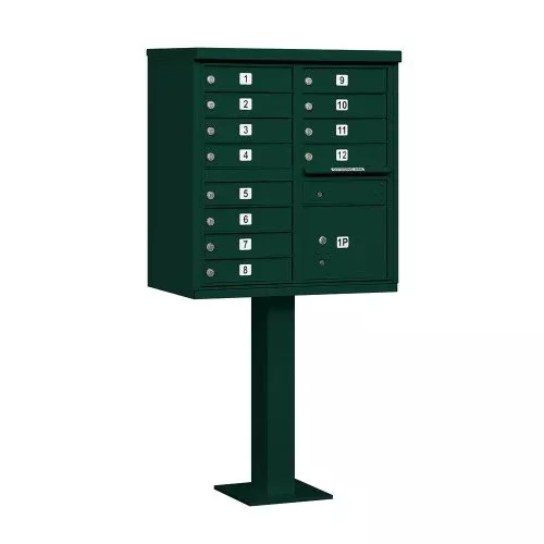 Regency Decorative CBU (Includes CBU, Pedestal, CBU Top and Pedestal Cover - Tall) - 12 A Size Doors - Type II - Black - for Use with USPS Access Lock