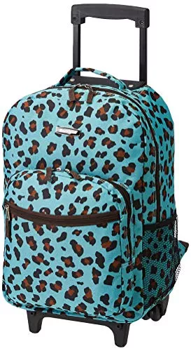 Rockland Double Handle Rolling Backpack, Camo, 17"