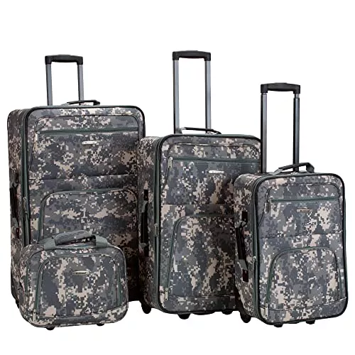 Rockland Journey Softside Upright Luggage Set, Expandable, Charcoal, 4-Piece (14/19/24/28)