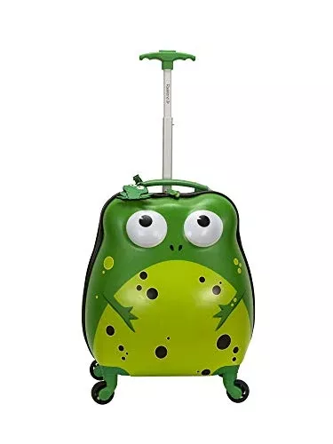 Rockland Jr. Kids' My First Hardside Spinner Luggage, Expandable, Frog, Carry-On 19-Inch