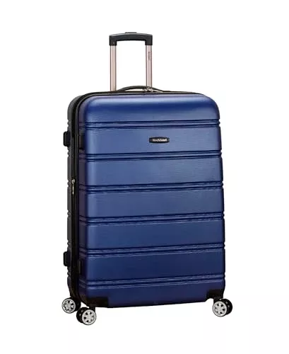 Rockland Melbourne Hardside Expandable Spinner Wheel Luggage, Blue, Checked Large 28"