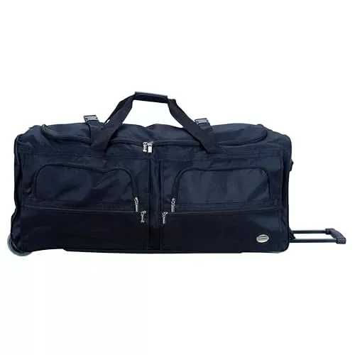 Rockland Rolling Duffel Bag, Black, 36"