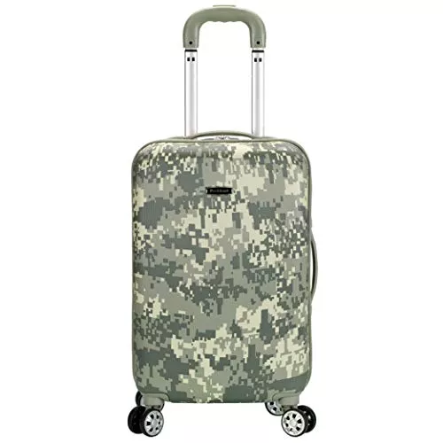 Rockland Safari Hardside Spinner Wheel Luggage, CAMO, Carry-On 20"